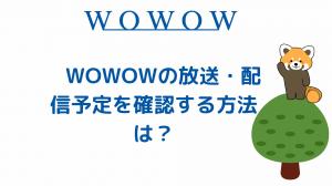 How can I check WOWOW's broadcast and distribution schedule?