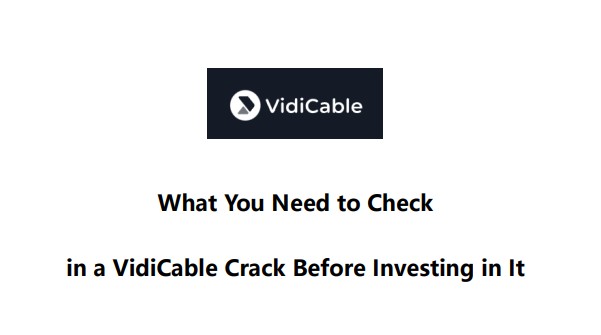 What You Need to Check in a VidiCable Crack before Investing in It