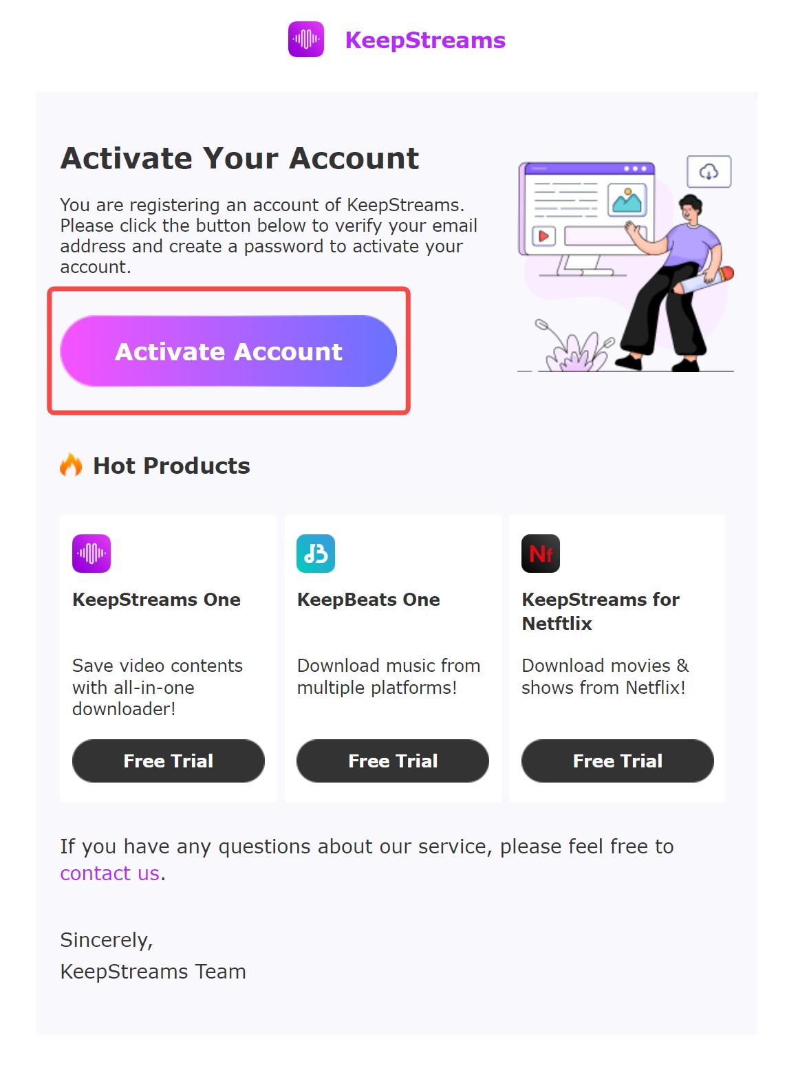 Controlla l'e -mail di attiva il tuo account